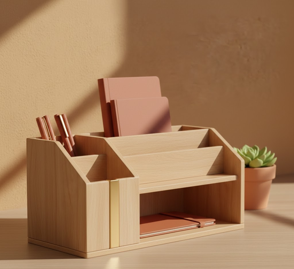 Wooden organizer stand